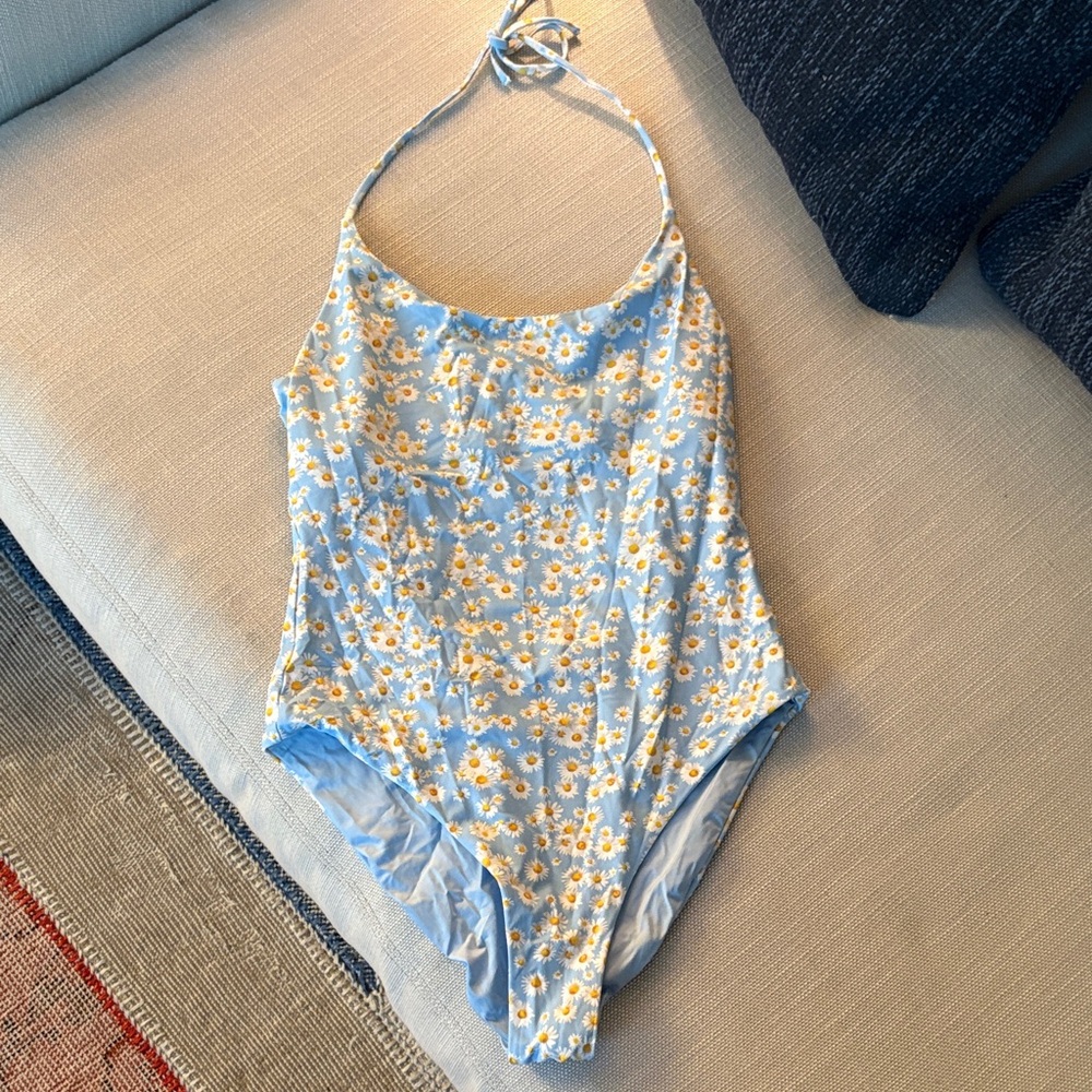 Floral Blue Halter Onia Swimsuit S/P